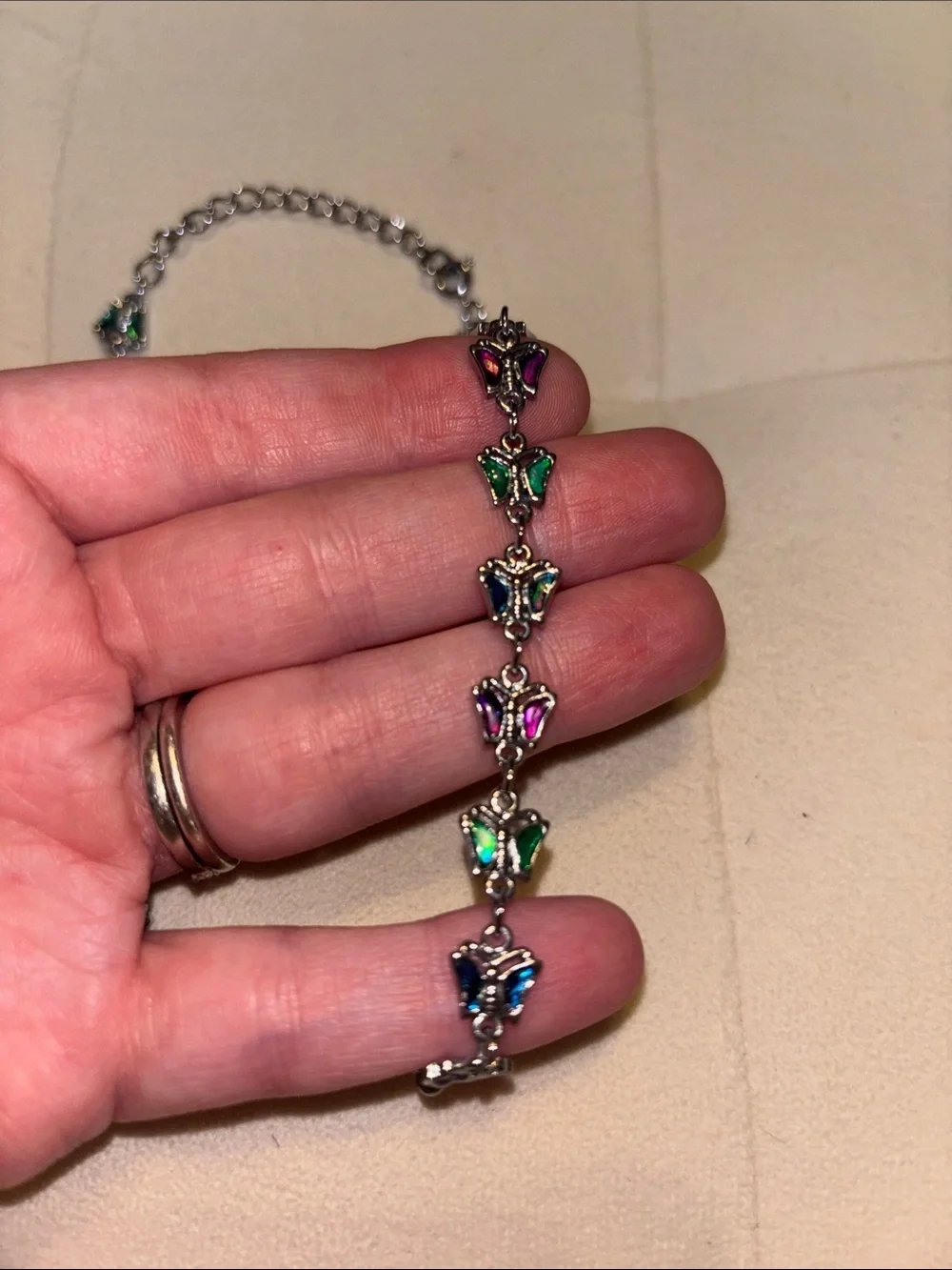 Multicolor Butterfly Link Necklace - Women's Jewelry